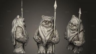 Ewok With Spear stl model for CNC